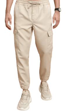 HIGHLANDER Men Regular Fit Beige Cotton Blend Trousers